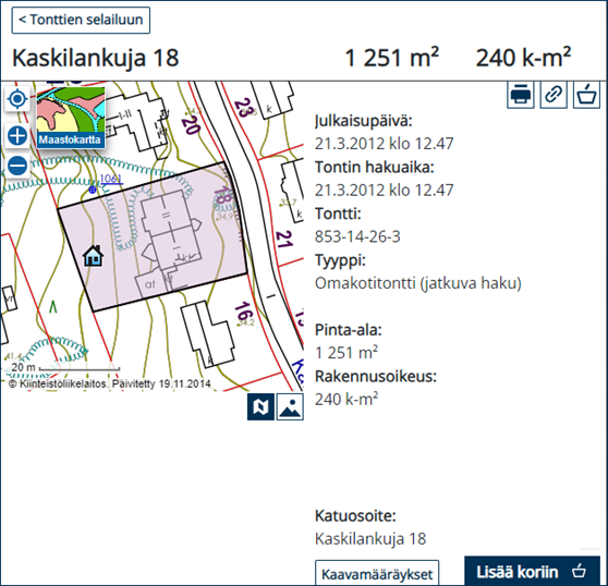 esimerkki tonttikortista